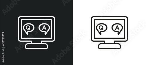 qa outline icon in white and black colors. qa flat vector icon from e learning and education collection for web, mobile apps and ui.