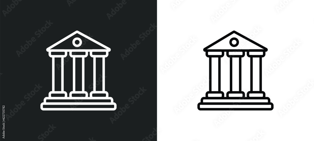 university outline icon in white and black colors. university flat vector icon from education collection for web, mobile apps and ui.
