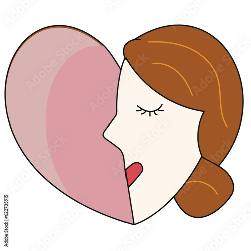 bun hairstyle handdrawn vector illustration