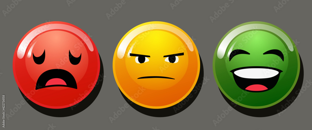 Likert scale. Rating scale or pain scale in the form of emoticons. Vector clipart isolated on brown background. Likert scale. Rating scale or pain scale in the form of emoticons. Vector clipart isolated on brown background.