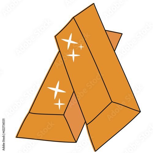 gold bar handdrawn vector illustration