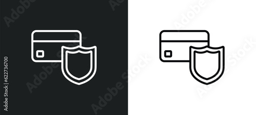 payment security outline icon in white and black colors. payment security flat vector icon from ecommerce collection for web, mobile apps and ui.