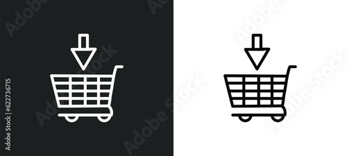 online shopping outline icon in white and black colors. online shopping flat vector icon from ecommerce collection for web, mobile apps and ui.