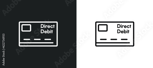 direct debit outline icon in white and black colors. direct debit flat vector icon from payment collection for web, mobile apps and ui.
