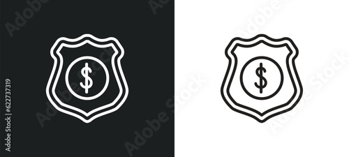 guaranty shield outline icon in white and black colors. guaranty shield flat vector icon from e commerce and payment collection for web, mobile apps and ui.