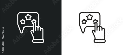 customer review outline icon in white and black colors. customer review flat vector icon from e commerce and payment collection for web, mobile apps and ui.
