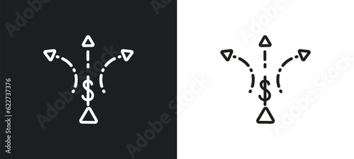 broker outline icon in white and black colors. broker flat vector icon from e commerce and payment collection for web, mobile apps and ui.