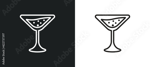 flirtini outline icon in white and black colors. flirtini flat vector icon from drinks collection for web, mobile apps and ui.