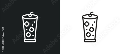 tom collins outline icon in white and black colors. tom collins flat vector icon from drinks collection for web, mobile apps and ui.