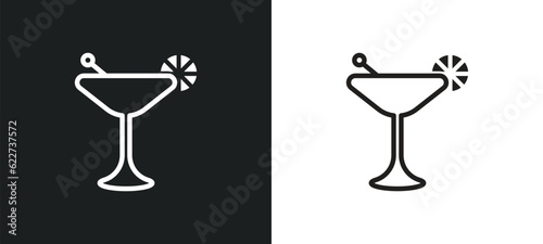 martinez outline icon in white and black colors. martinez flat vector icon from drinks collection for web, mobile apps and ui.