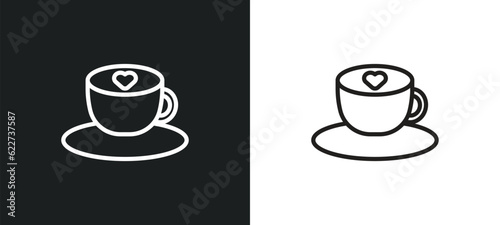latte outline icon in white and black colors. latte flat vector icon from drinks collection for web, mobile apps and ui.