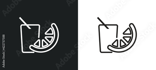 watermelon juice outline icon in white and black colors. watermelon juice flat vector icon from drinks collection for web, mobile apps and ui.