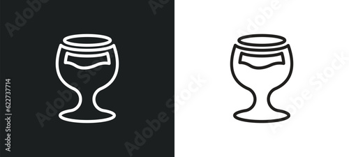 brandy glass outline icon in white and black colors. brandy glass flat vector icon from drinks collection for web, mobile apps and ui.