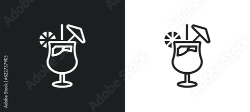 mai tai outline icon in white and black colors. mai tai flat vector icon from drinks collection for web, mobile apps and ui.