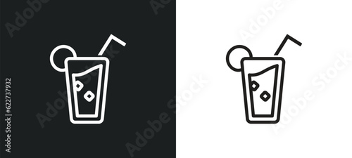 mojito outline icon in white and black colors. mojito flat vector icon from drinks collection for web  mobile apps and ui.