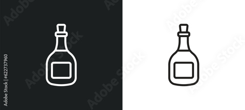 rum outline icon in white and black colors. rum flat vector icon from drinks collection for web  mobile apps and ui.
