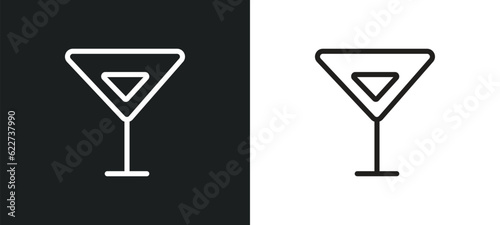 007 martini outline icon in white and black colors. 007 martini flat vector icon from drinks collection for web, mobile apps and ui.