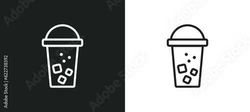 ice coffee outline icon in white and black colors. ice coffee flat vector icon from drinks collection for web, mobile apps and ui.