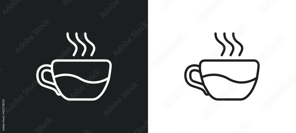 espresso outline icon in white and black colors. espresso flat vector icon from drinks collection for web, mobile apps and ui.