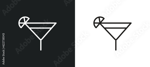 cosmopolitan outline icon in white and black colors. cosmopolitan flat vector icon from drinks collection for web, mobile apps and ui.