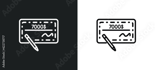 checkbook outline icon in white and black colors. checkbook flat vector icon from digital economy collection for web, mobile apps and ui.