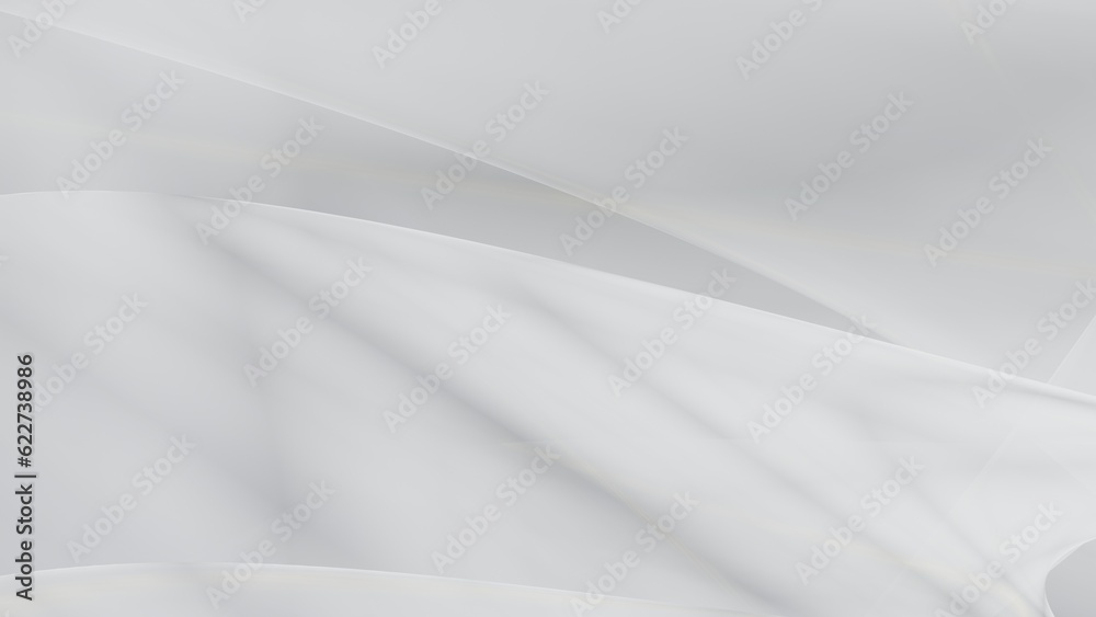 Abstract white background with smooth lines in 3d rendering for posters concept