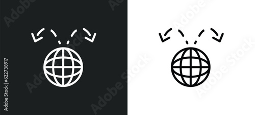 distribution outline icon in white and black colors. distribution flat vector icon from digital economy collection for web, mobile apps and ui.
