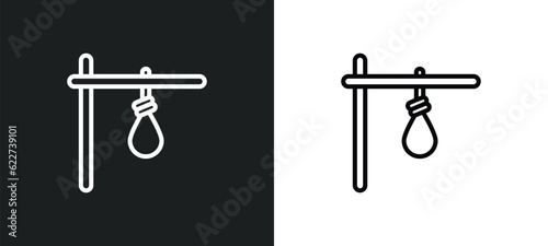 gibbet outline icon in white and black colors. gibbet flat vector icon from wild west collection for web, mobile apps and ui. photo