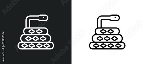 crotalus outline icon in white and black colors. crotalus flat vector icon from desert collection for web, mobile apps and ui. photo