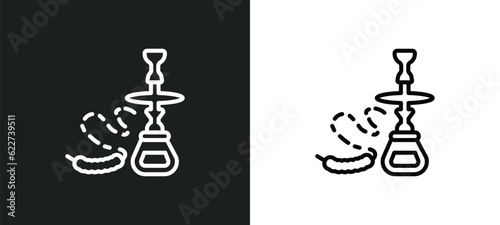 hookah outline icon in white and black colors. hookah flat vector icon from desert collection for web, mobile apps and ui.