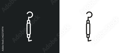 periodontal scaler outline icon in white and black colors. periodontal scaler flat vector icon from dentist collection for web, mobile apps and ui.