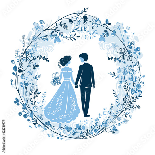 Wedding hand-drawn comic illustration. Wedding. Vector doodle style cartoon illustration