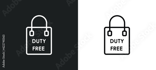 duty free outline icon in white and black colors. duty free flat vector icon from delivery and logistics collection for web, mobile apps and ui.