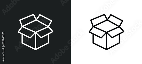 unpacking outline icon in white and black colors. unpacking flat vector icon from delivery and logistics collection for web, mobile apps and ui.