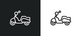 scooter outline icon in white and black colors. scooter flat vector icon from delivery and logistic collection for web, mobile apps and ui.