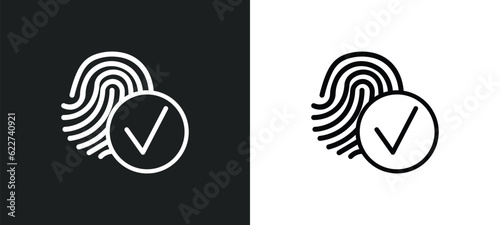 biometric identification outline icon in white and black colors. biometric identification flat vector icon from cyber collection for web, mobile apps and ui.