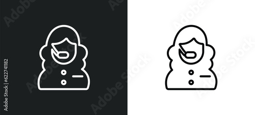 telemarketer outline icon in white and black colors. telemarketer flat vector icon from customer service collection for web, mobile apps and ui.