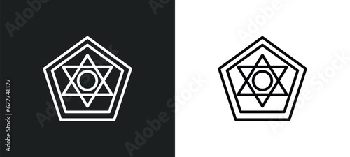 david outline icon in white and black colors. david flat vector icon from cultures collection for web, mobile apps and ui.