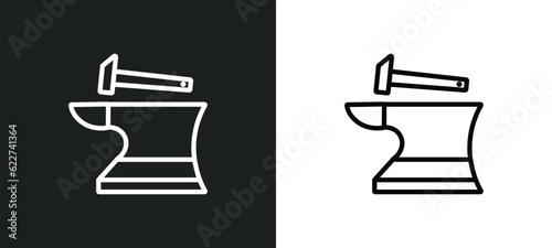 blacksmith outline icon in white and black colors. blacksmith flat vector icon from cultures collection for web, mobile apps and ui.