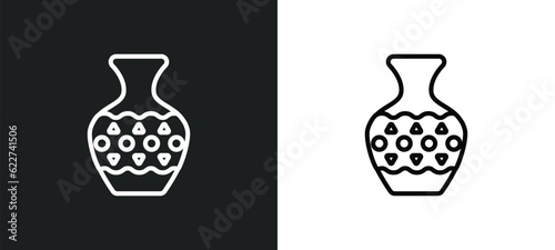 native american pot outline icon in white and black colors. native american pot flat vector icon from culture collection for web, mobile apps and ui.