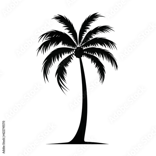 Black silhouette of a palm on white background.