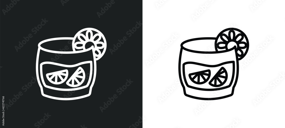 caipirinha drink glass of brazil outline icon in white and black colors. caipirinha drink glass of brazil flat vector icon from culture collection for web, mobile apps and ui.