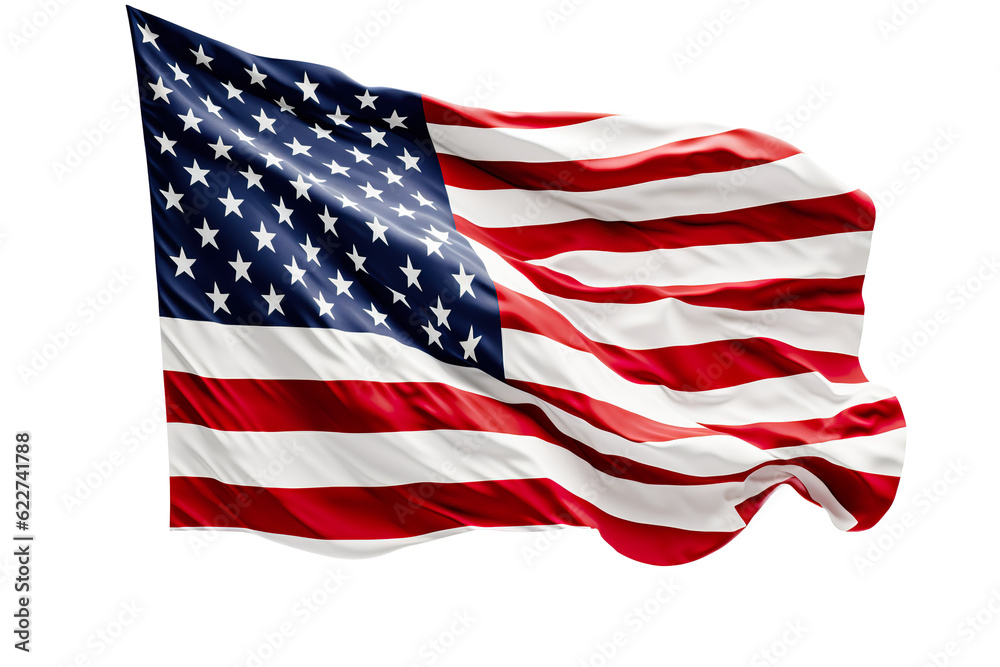 Fototapeta premium USA flag, isolated white background
