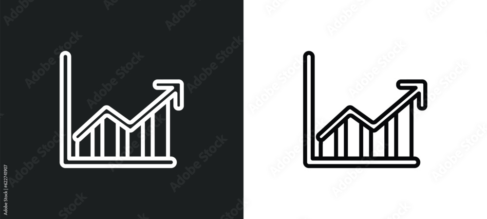 market forecast outline icon in white and black colors. market forecast flat vector icon from economyandfinance collection for web, mobile apps and ui.