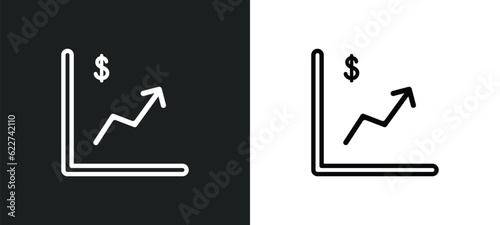 crypto invest outline icon in white and black colors. crypto invest flat vector icon from cryptocurrency collection for web, mobile apps and ui.