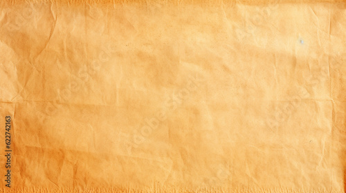 Orange and White Used Parchment Paper Texture - Background, Wallpaper, or Art Print Template - Weathered and Vintage with Depth, Folds, and Lines - Generative AI