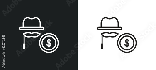 anonymity outline icon in white and black colors. anonymity flat vector icon from blockchain collection for web, mobile apps and ui.