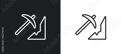 mining outline icon in white and black colors. mining flat vector icon from mining collection for web, mobile apps and ui.