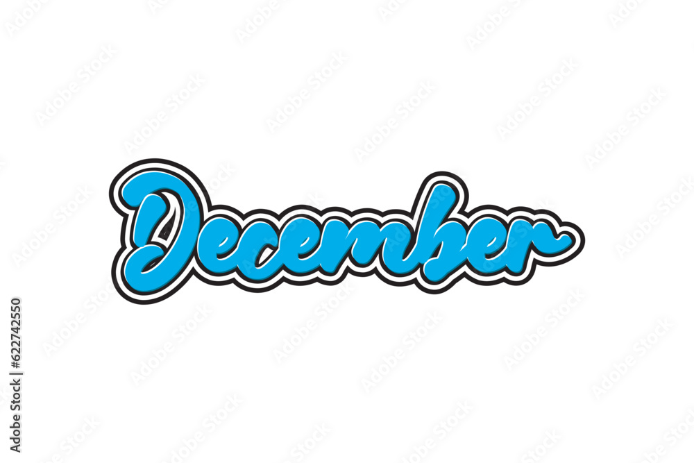 December. Hand drawn lettering isolated on white background. Vector illustration. December. Hand drawn lettering isolated on white background. Vector illustration.