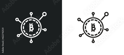 node outline icon in white and black colors. node flat vector icon from cryptocurrency economy collection for web, mobile apps and ui.